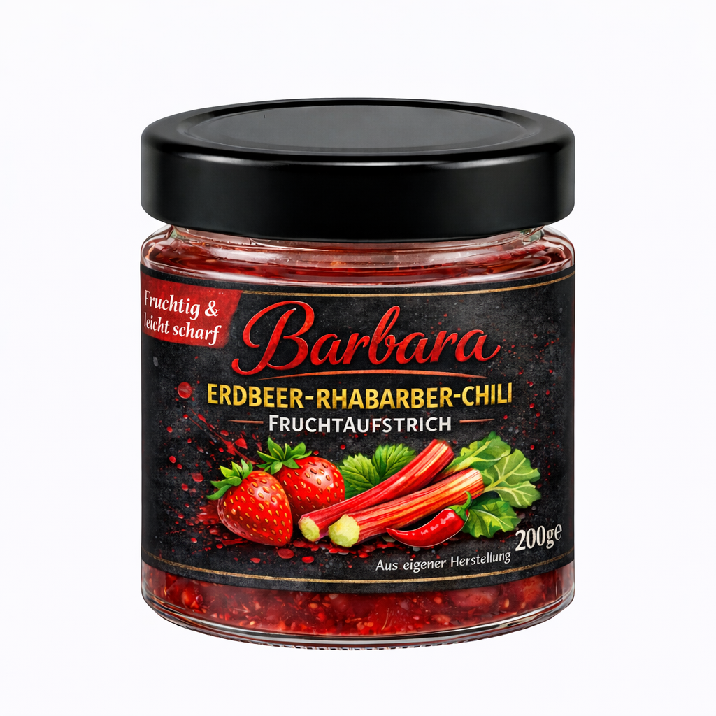 BARBARA Erdbeer Rhabarber Chili Fruchtaufstrich