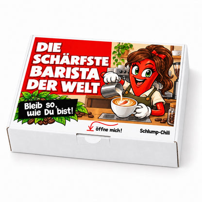 Die schärfste Barista der Welt – Schrägansicht