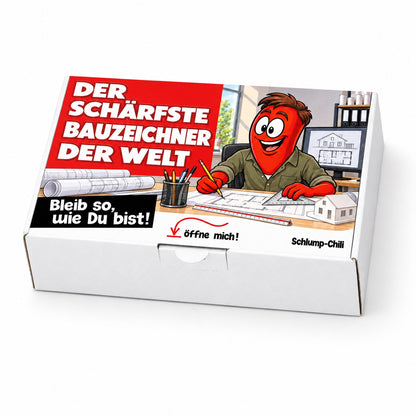 Der schärfste Bauzeichner der Welt – Geschenkbox Schrägansicht