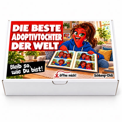Die beste Adoptivtochter der Welt – Geschenkbox Vorderansicht
