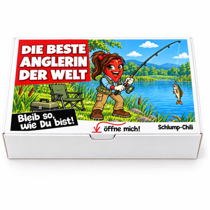Die beste Anglerin der Welt – Geschenkschachtel frontal