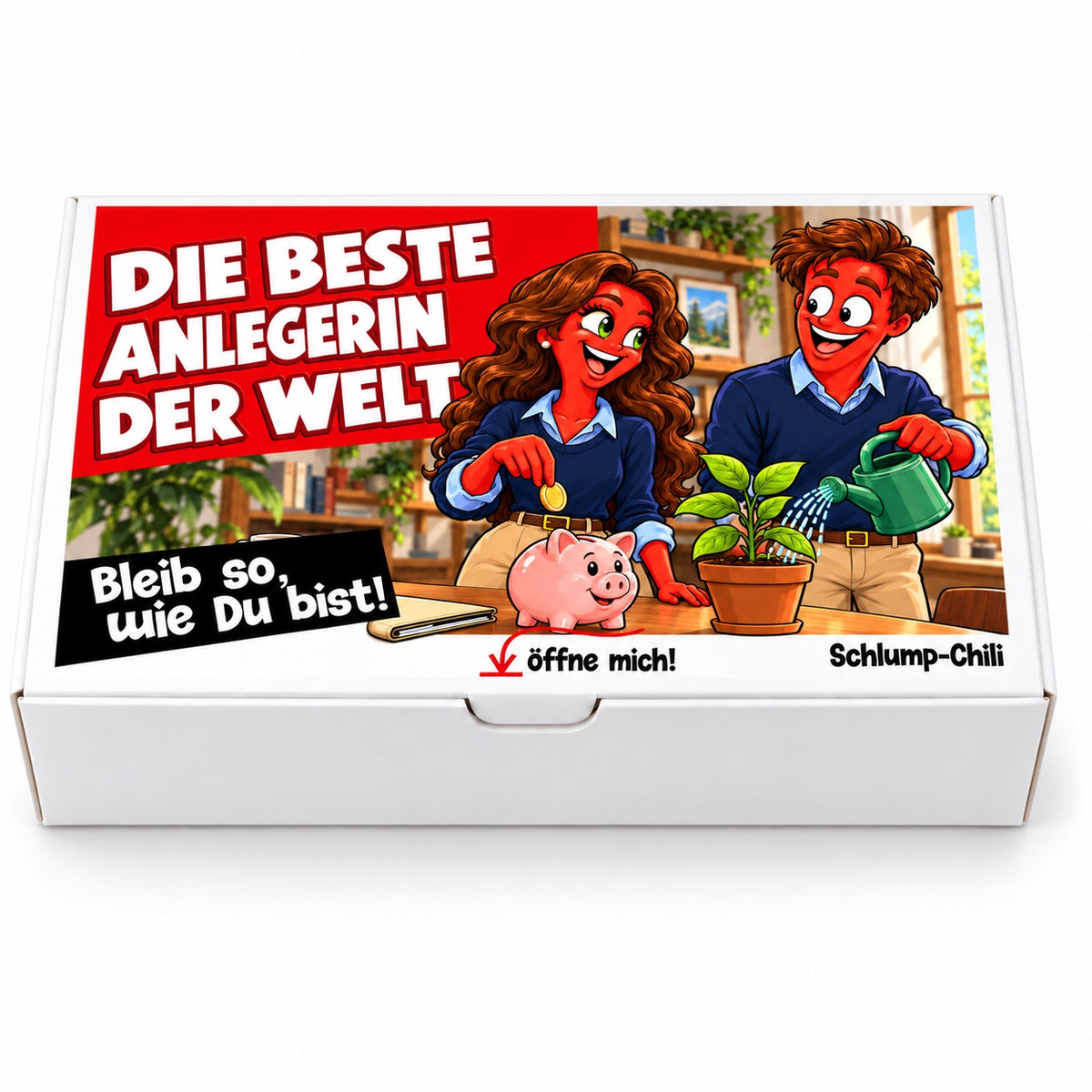 Die beste Anlegerin der Welt – Geschenkbox Vorderansicht