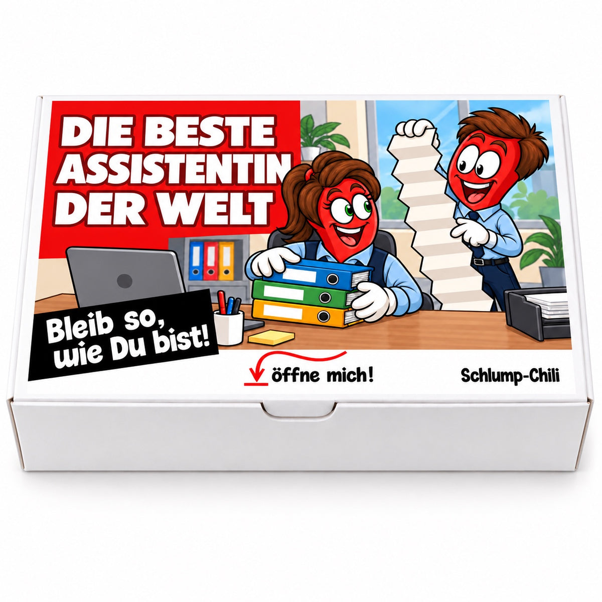 Die beste Assistentin der Welt – weiße Geschenkbox, Vorderansicht