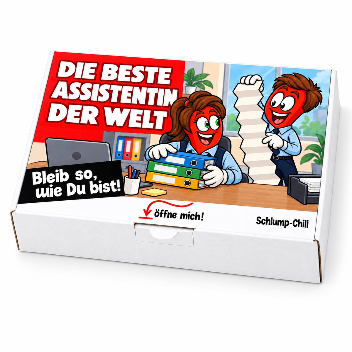 Die beste Assistentin der Welt – weiße Geschenkbox, Schrägansicht