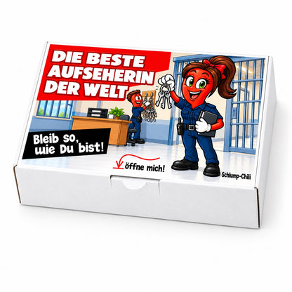 Die beste Aufseherin der Welt – Geschenkschachtel schräg