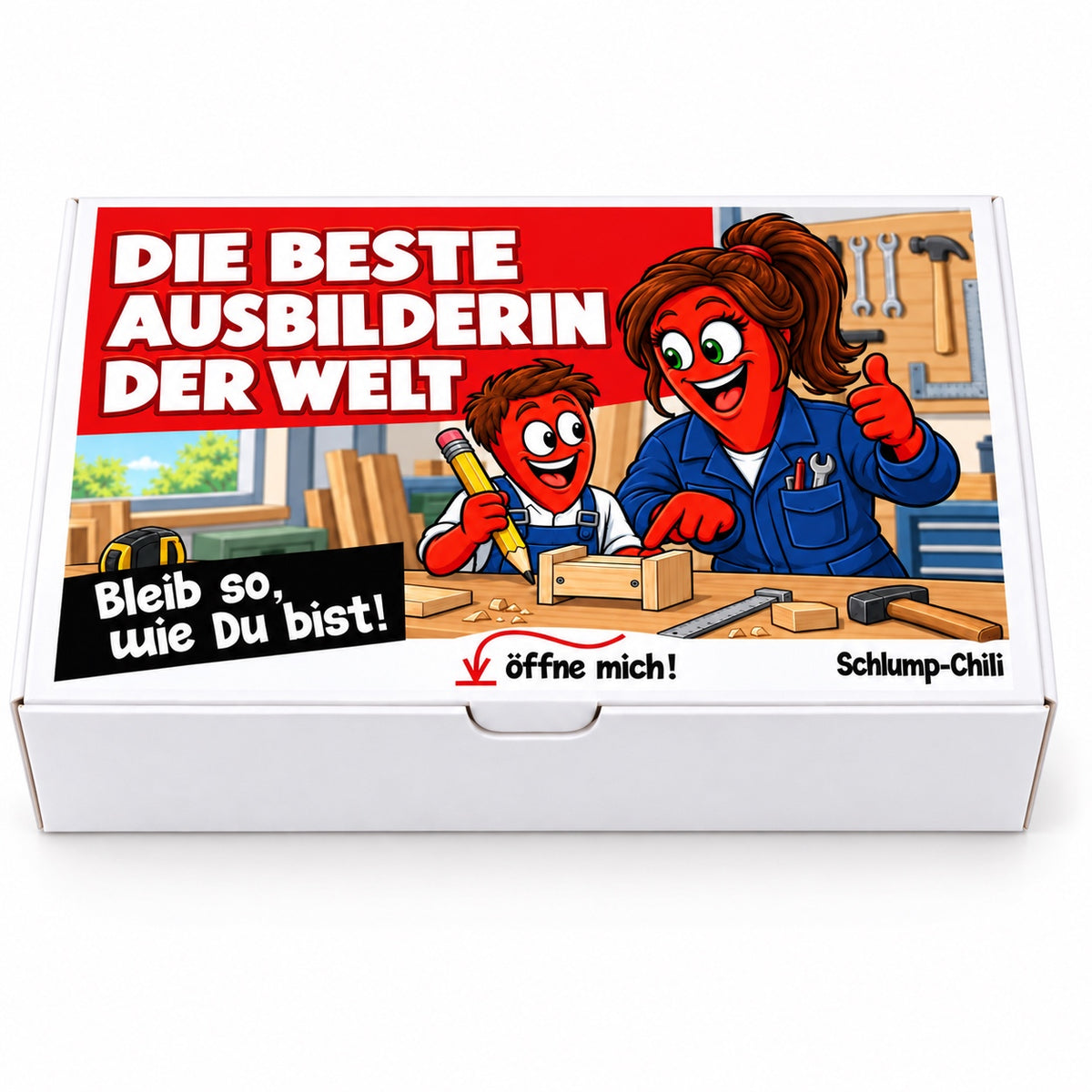 Die beste Ausbilderin der Welt – Geschenkbox Vorderansicht