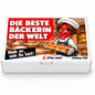 Die beste Bäckerin der Welt – weiße Geschenkbox, Vorderansicht