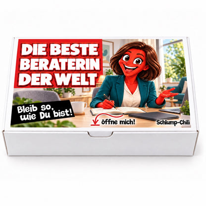 Die beste Beraterin der Welt – weiße Geschenkbox, Vorderansicht