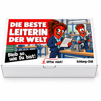 Die beste Leiterin der Welt – Betriebsleiterin – Frontansicht