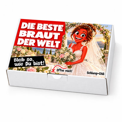 Die beste Braut der Welt – weiße Geschenkbox, Schrägansicht