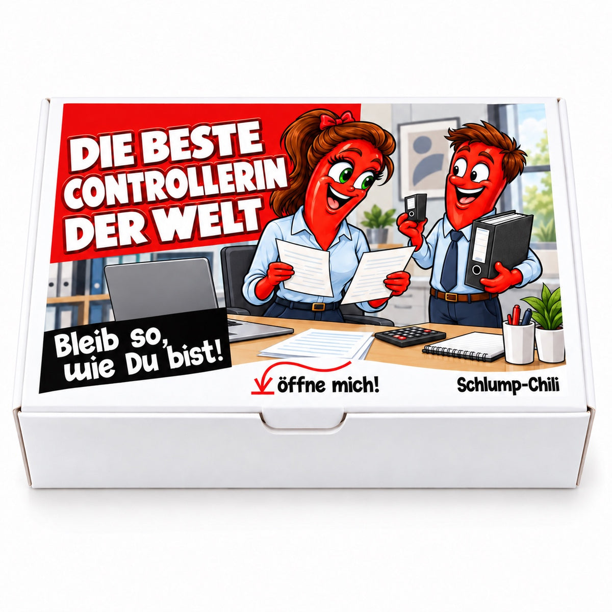 Die beste Controllerin der Welt – weiße Geschenkbox, Vorderansicht