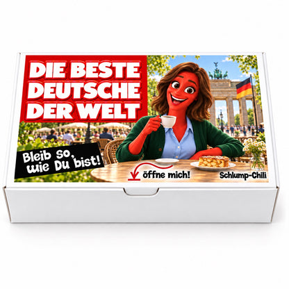 Die beste Deutsche der Welt – Geschenkbox Vorderansicht