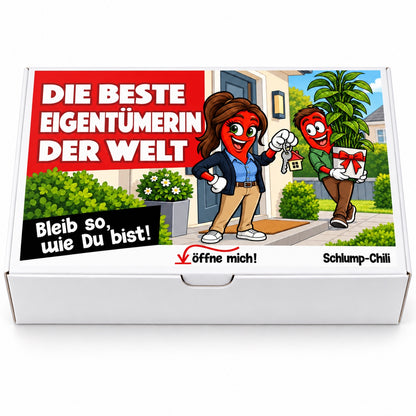 Die beste Eigentümerin der Welt – Geschenkbox Vorderansicht