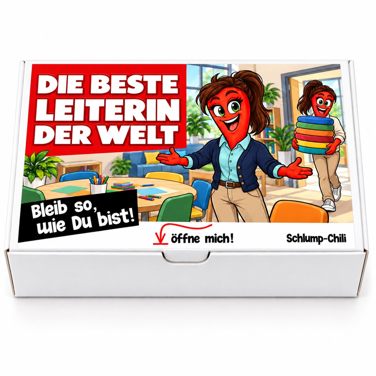 Die beste Leiterin der Welt – Einrichtungsleiterin – Frontansicht