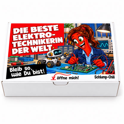 Die beste Elektrotechnikerin der Welt – Geschenkbox Vorderansicht