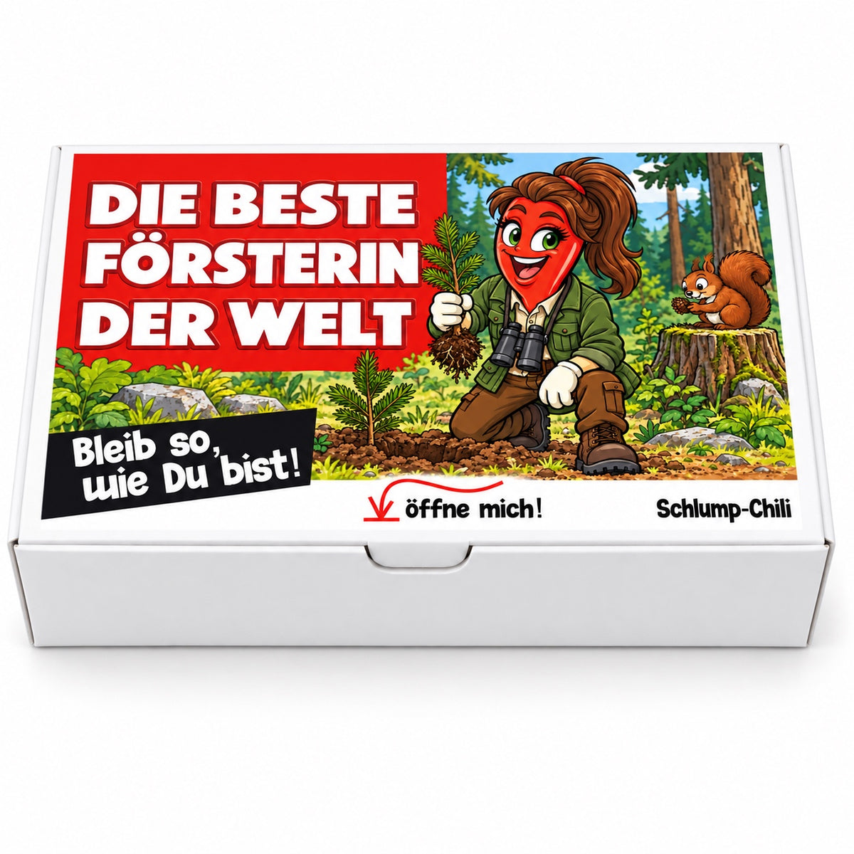 Die beste Försterin der Welt – Geschenkbox Vorderansicht