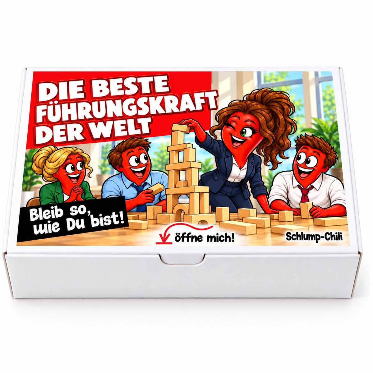 Die beste Führungskraft der Welt – Geschenkbox Vorderansicht
