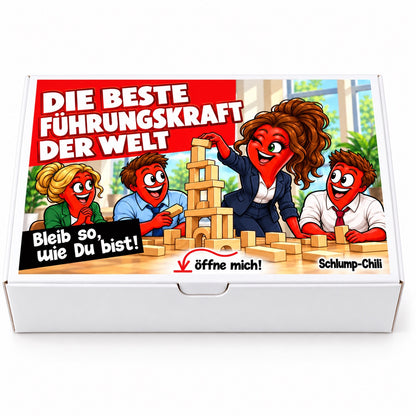 Die beste Führungskraft der Welt – Geschenkbox Vorderansicht