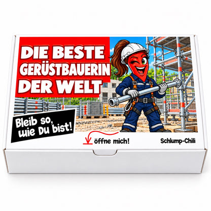 Die beste Gerüstbauerin der Welt – Geschenkbox Vorderansicht