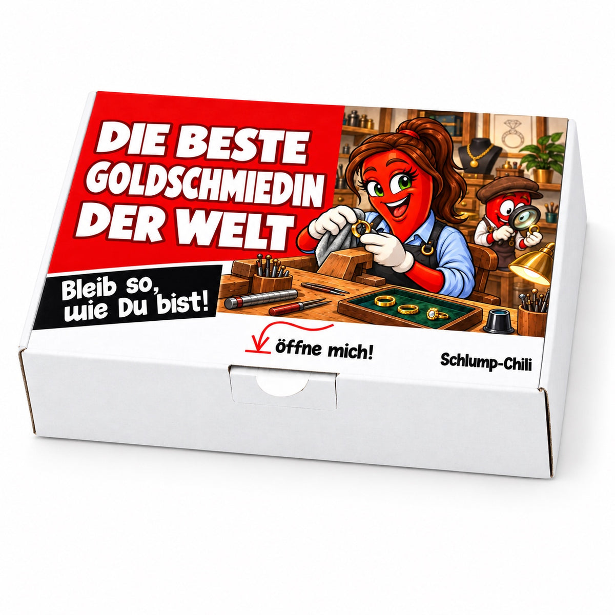 Die beste Goldschmiedin der Welt – Geschenkschachtel schräg