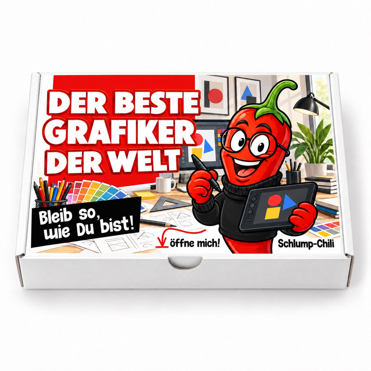 Der beste Grafiker der Welt – Geschenkbox Vorderansicht