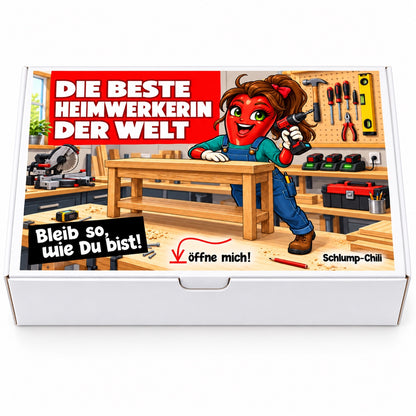 Die beste Heimwerkerin der Welt – Frontansicht der Chili-Geschenkbox