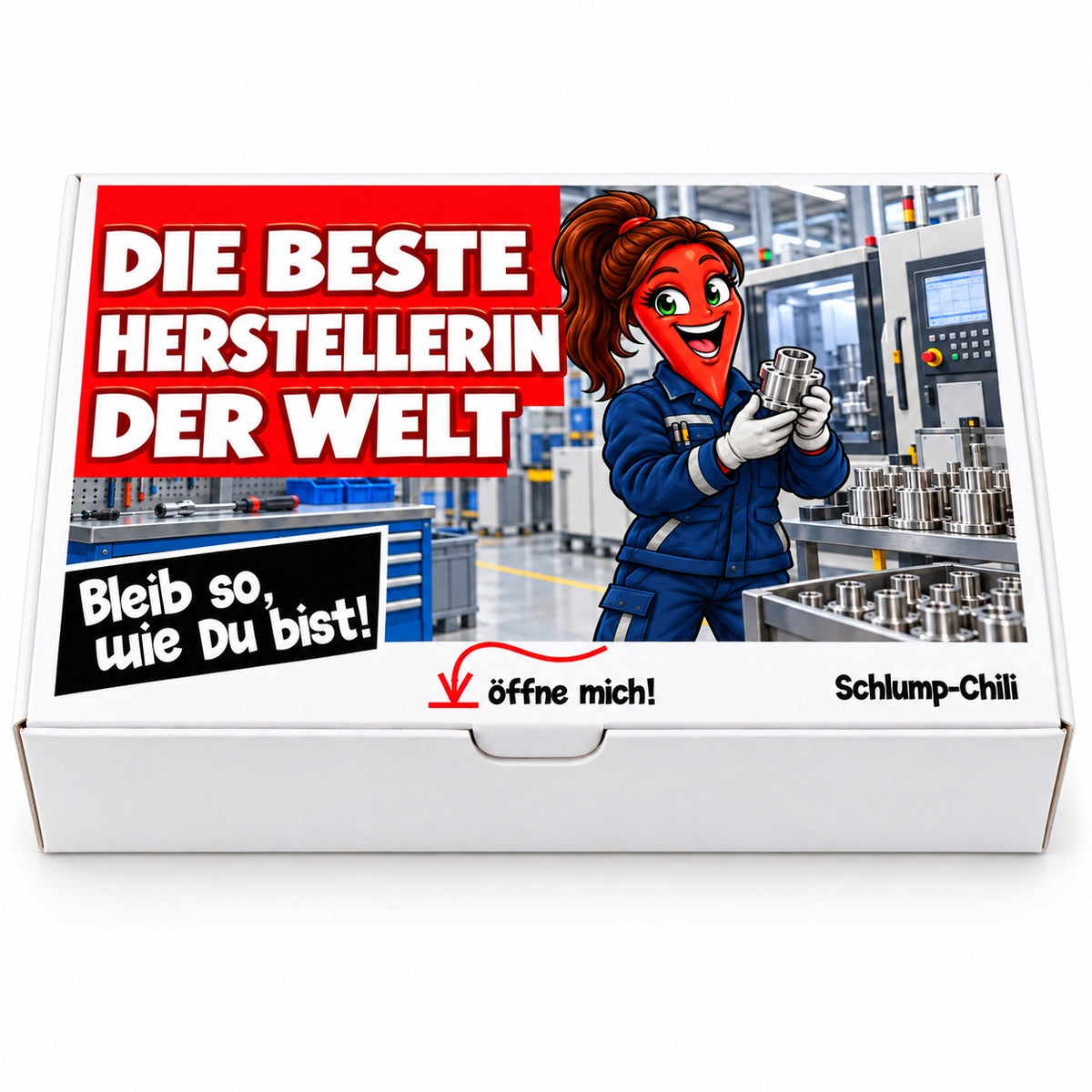 Die beste Herstellerin der Welt – Geschenkbox Vorderansicht