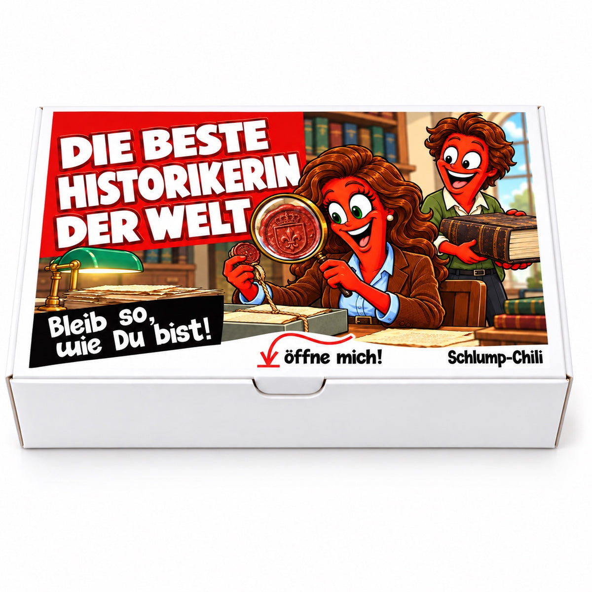 Die beste Historikerin der Welt – Geschenkbox Vorderansicht