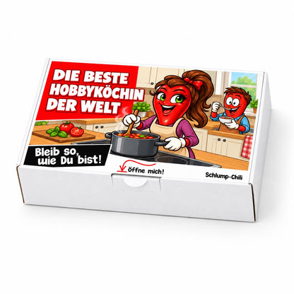 Die beste Hobbyköchin der Welt – Geschenkschachtel schräg