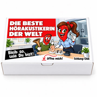 Die beste Hörakustikerin der Welt – Schachtel frontal