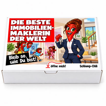 Die beste Immobilienmaklerin der Welt – Geschenkbox Vorderansicht