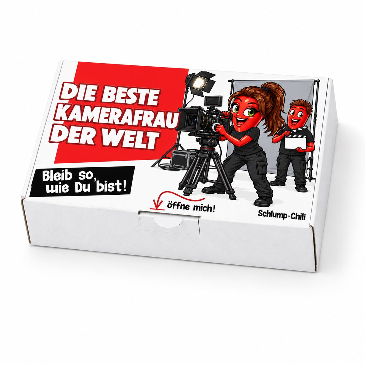Die beste Kamerafrau der Welt – Geschenkschachtel schräg