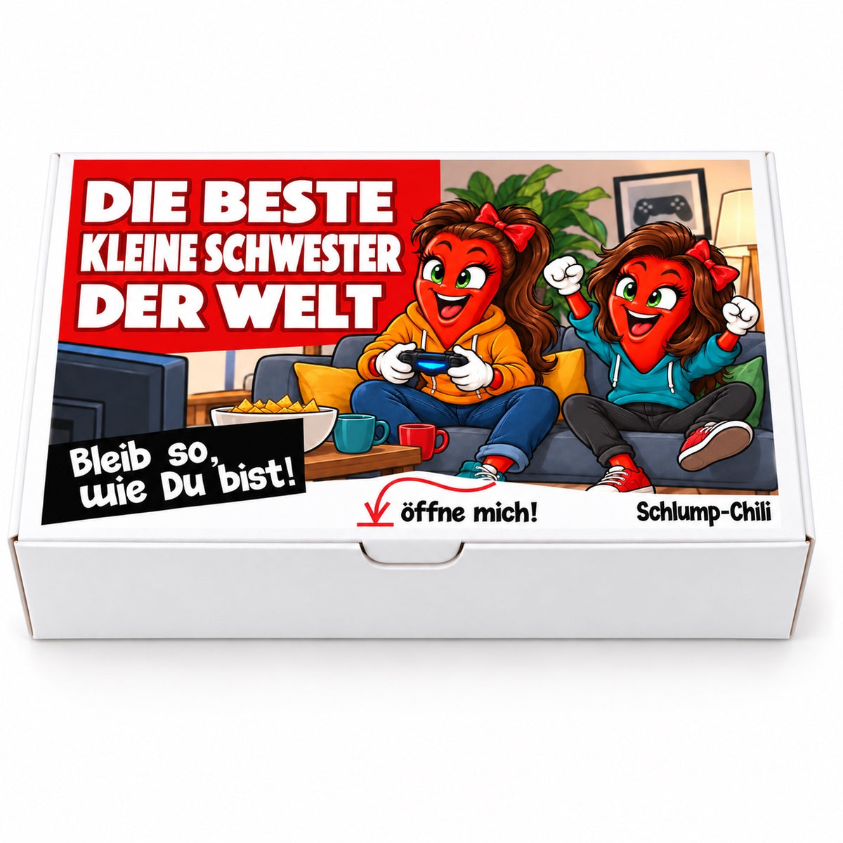 Die beste kleine Schwester der Welt – Geschenkschachtel frontal