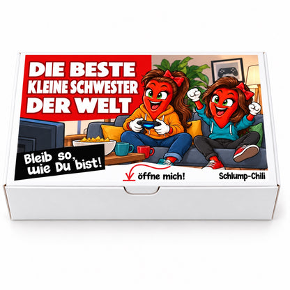 Die beste kleine Schwester der Welt – Geschenkschachtel frontal