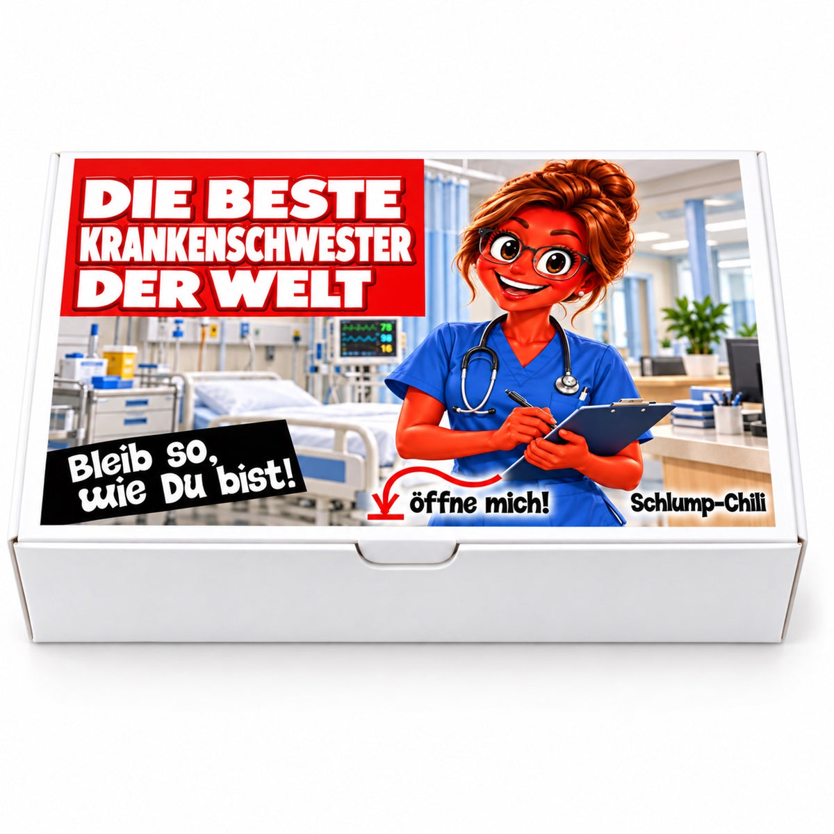 Die beste Krankenschwester der Welt – Geschenkbox Vorderansicht
