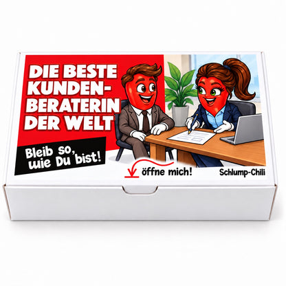 Die beste Kundenberaterin der Welt – Geschenkschachtel frontal