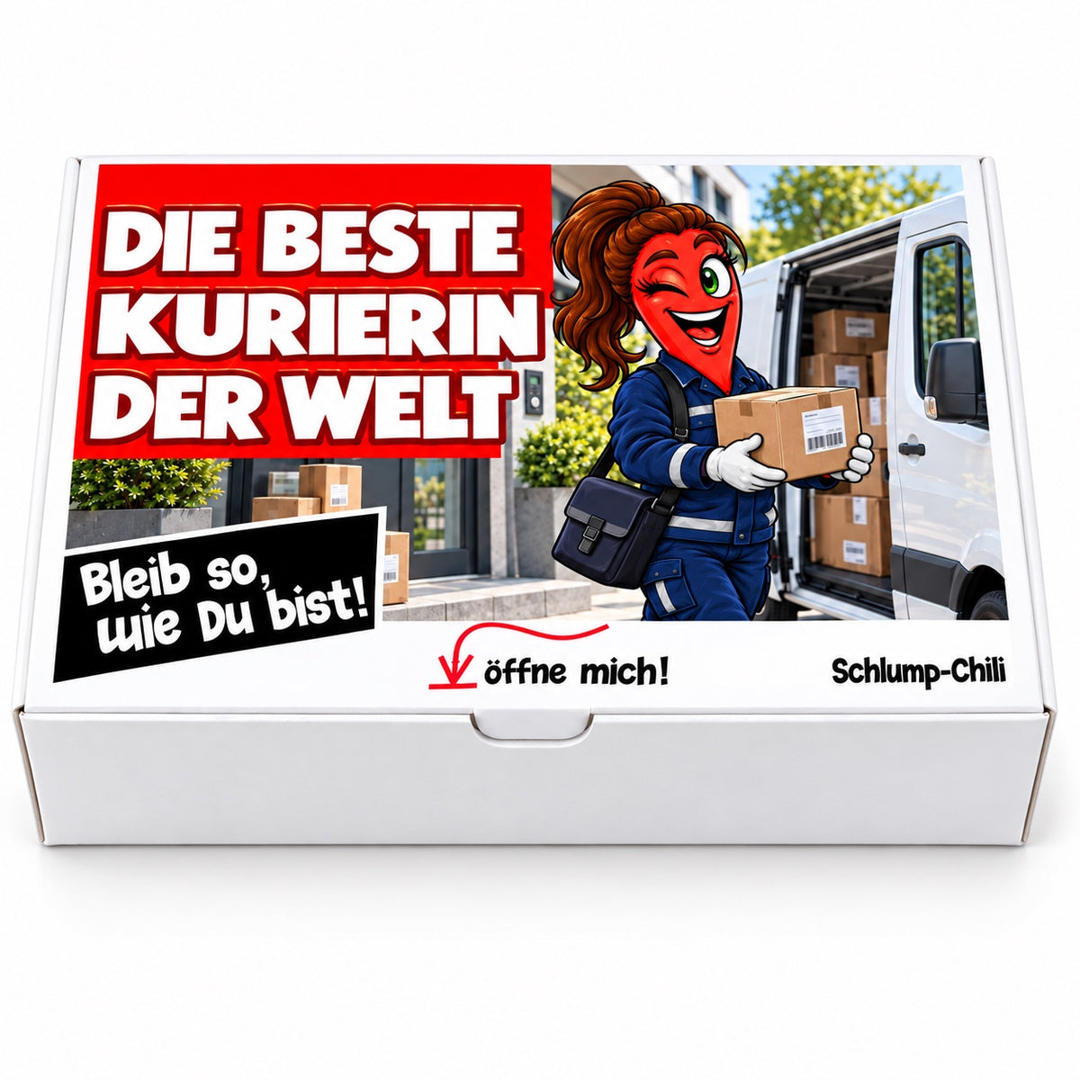 Die beste Kurierin der Welt – Geschenkbox Vorderansicht