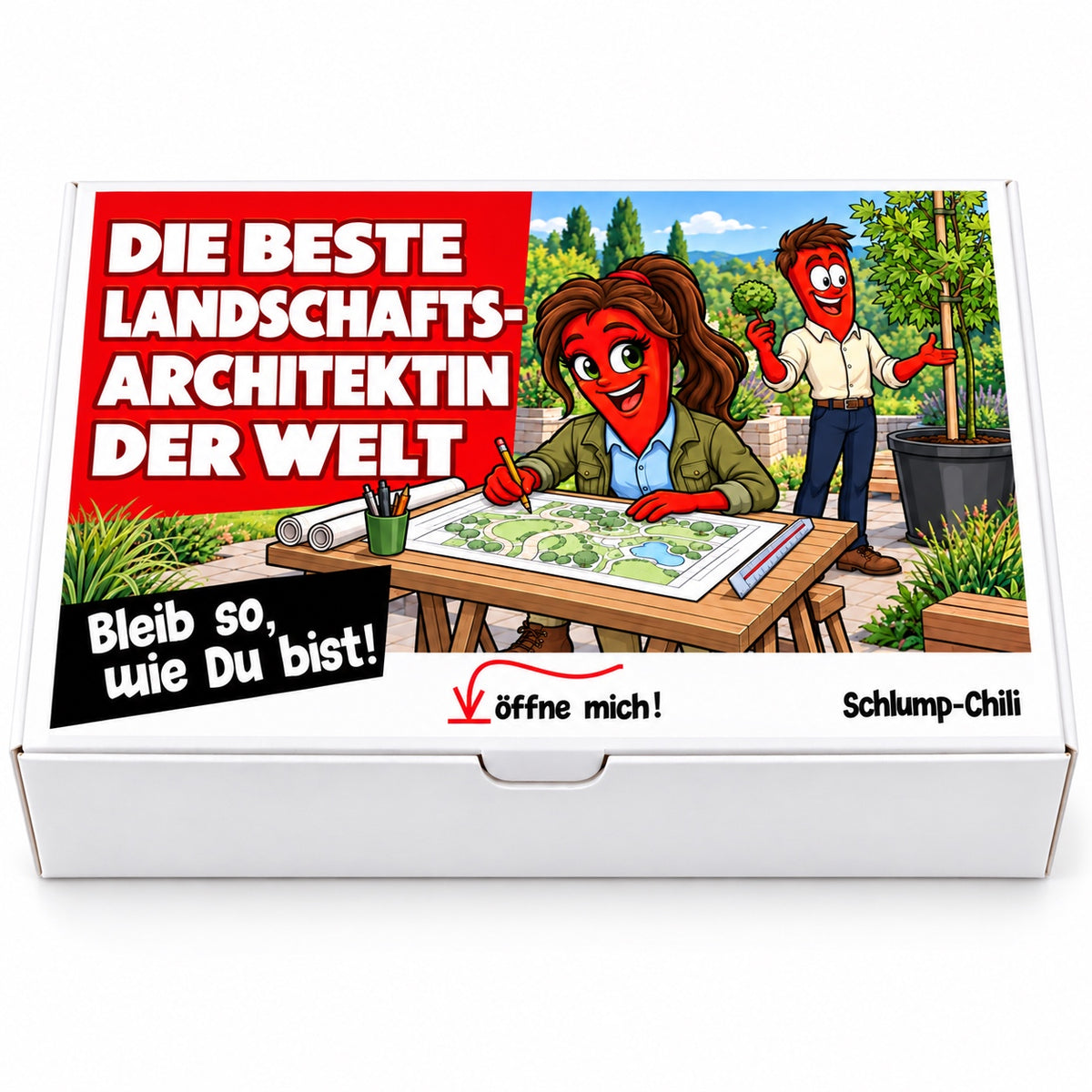 Die beste Landschaftsarchitektin der Welt – Geschenkbox Vorderansicht