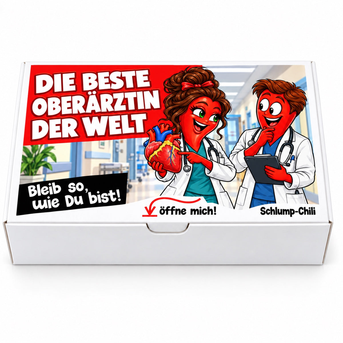 Die beste Oberärztin der Welt – Geschenkbox Vorderansicht