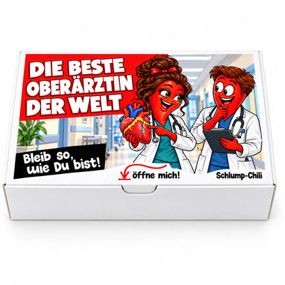 Die beste Oberärztin der Welt – Geschenkbox Vorderansicht