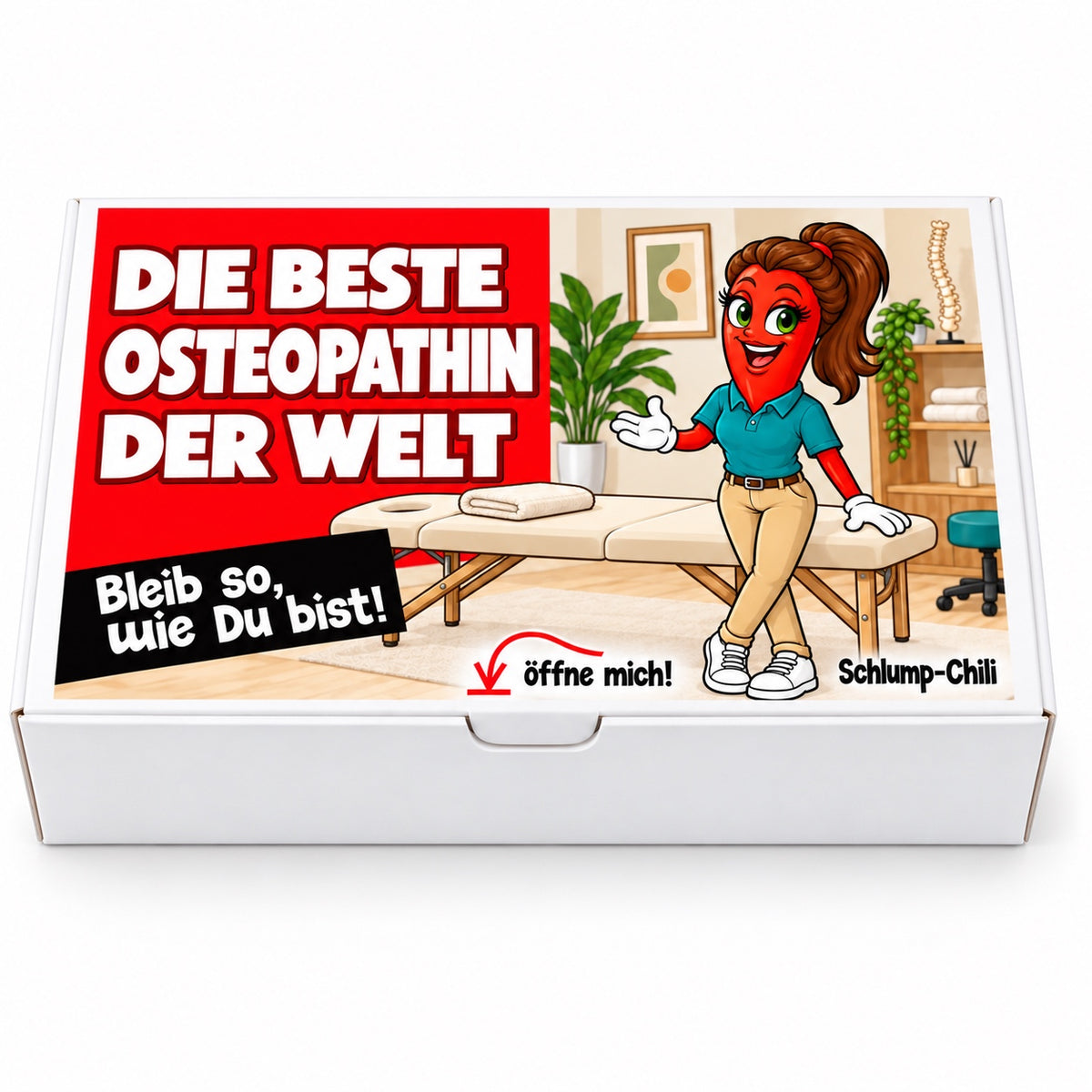 Die beste Osteopathin der Welt – Geschenkschachtel frontal