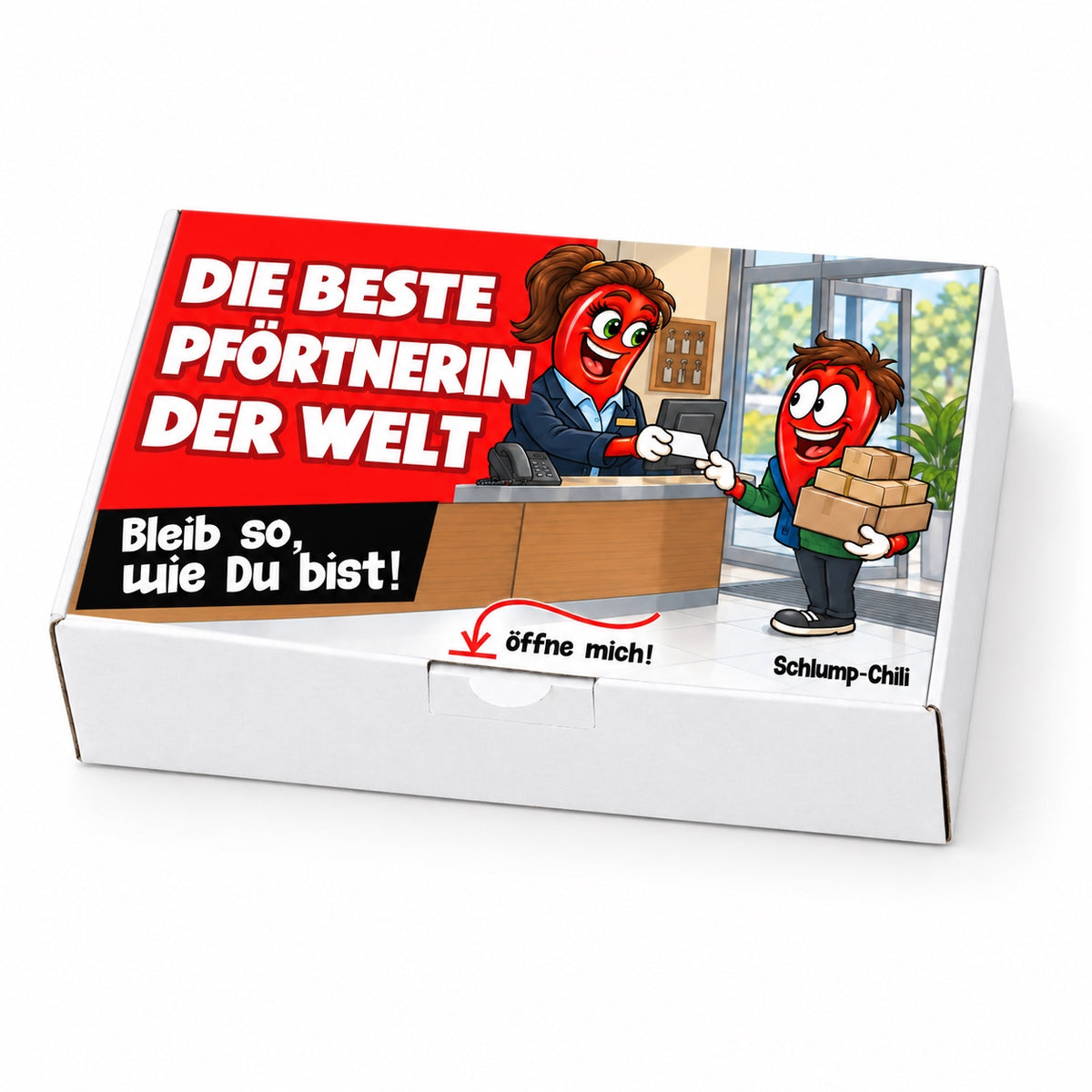 Die beste Pförtnerin der Welt – Geschenkschachtel schräg