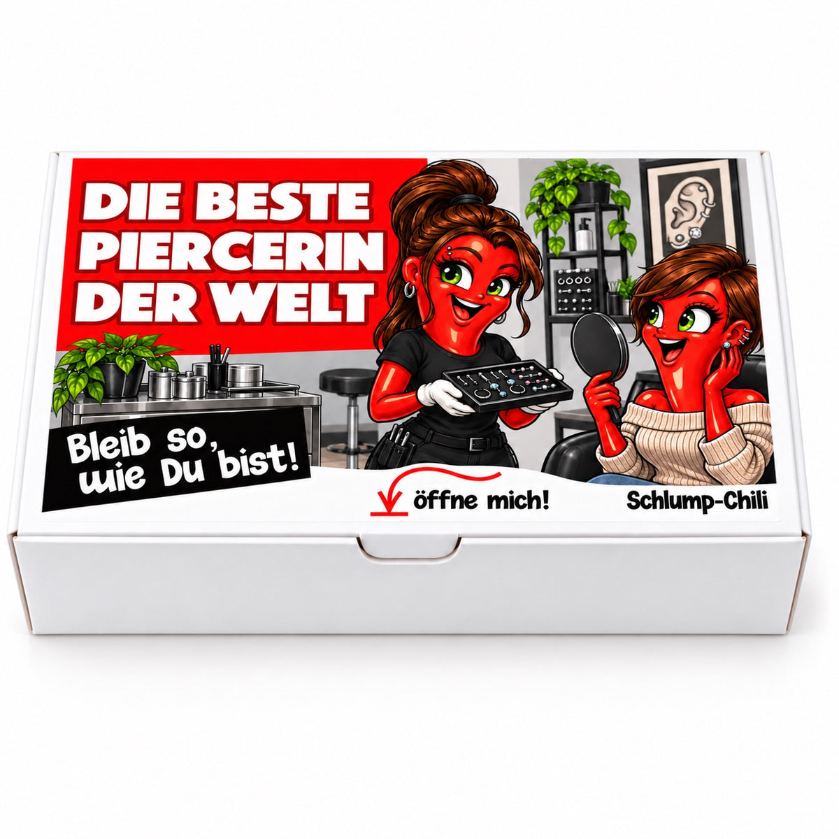 Die beste Piercerin der Welt – Geschenkschachtel frontal
