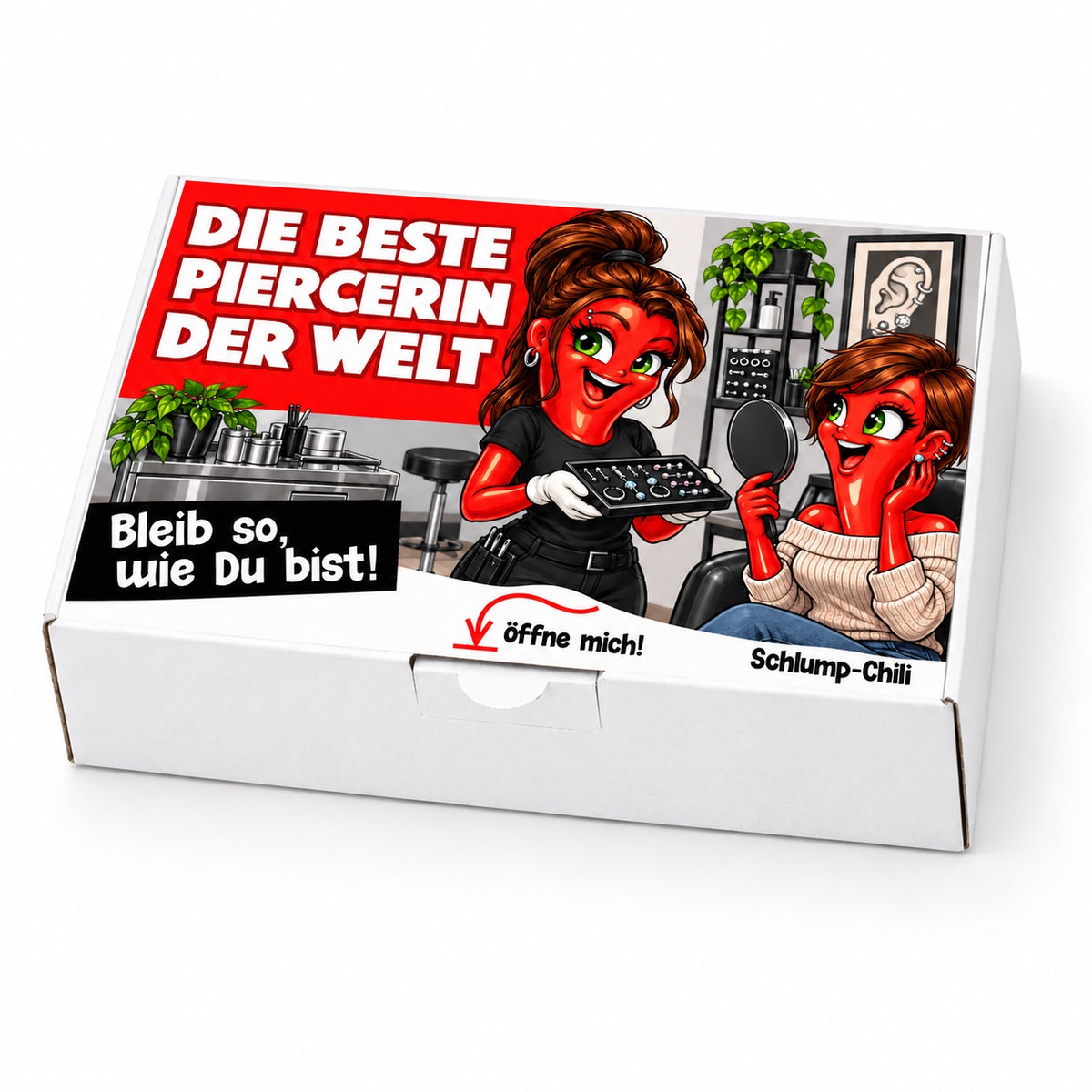 Die beste Piercerin der Welt – Geschenkschachtel schräg