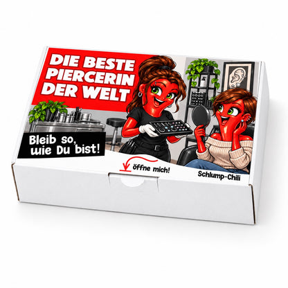 Die beste Piercerin der Welt – Geschenkschachtel schräg