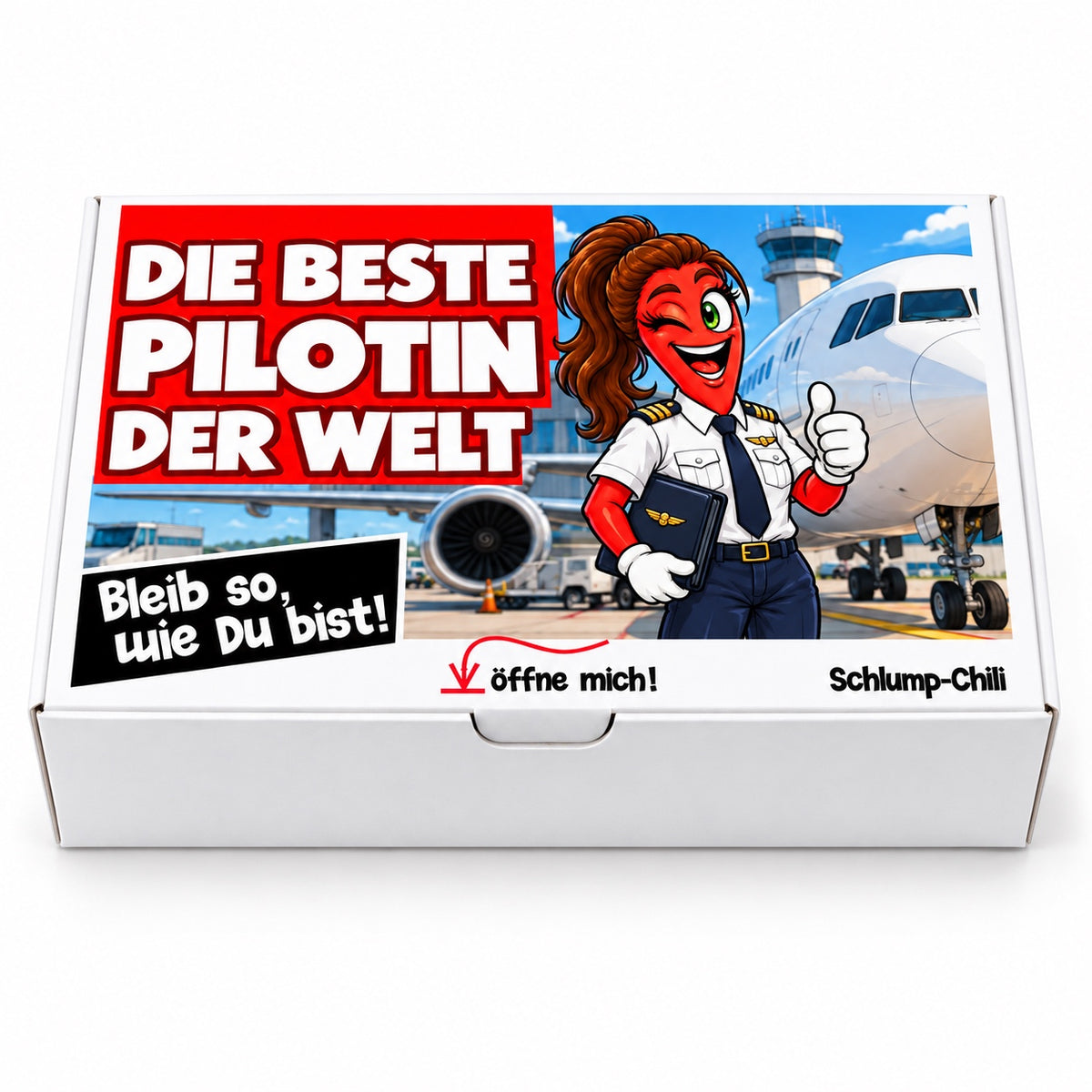 Die beste Pilotin der Welt – Geschenkbox Vorderansicht