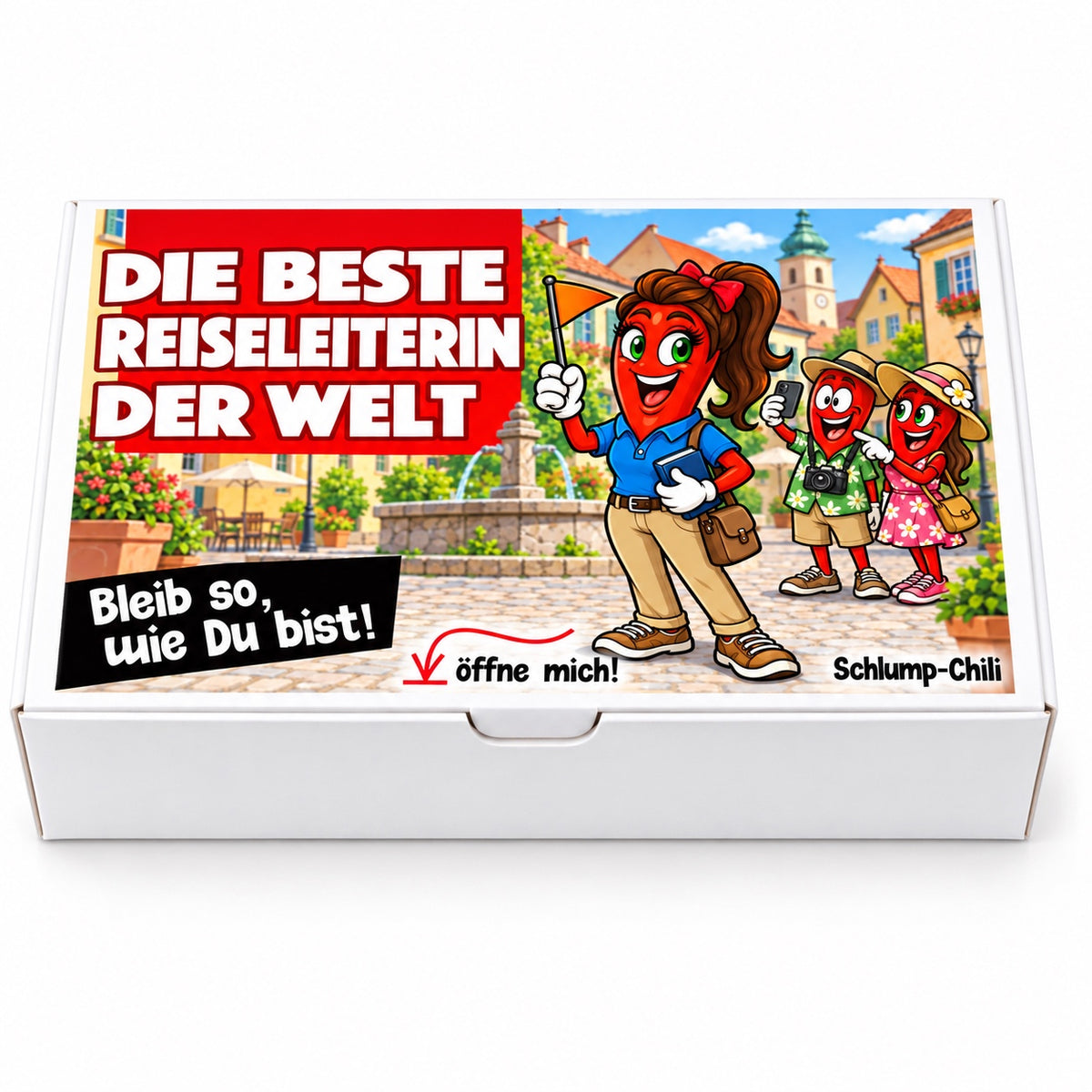 Die beste Reiseleiterin der Welt – Schachtel frontal