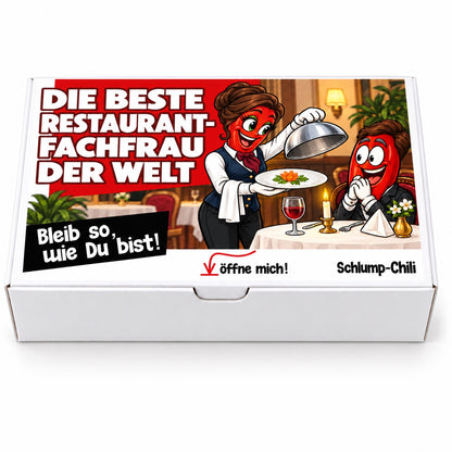 Die beste Restaurantfachfrau der Welt – Geschenkbox Vorderansicht