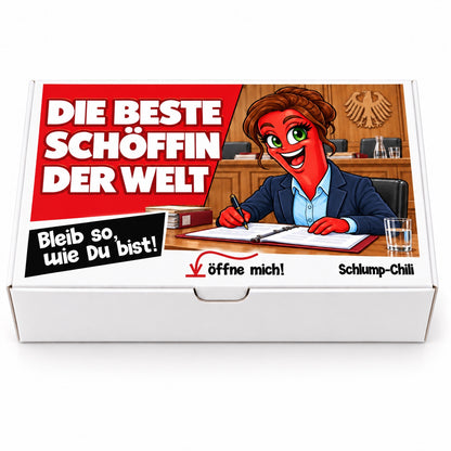 Die beste Schöffin der Welt – Geschenkbox Vorderansicht