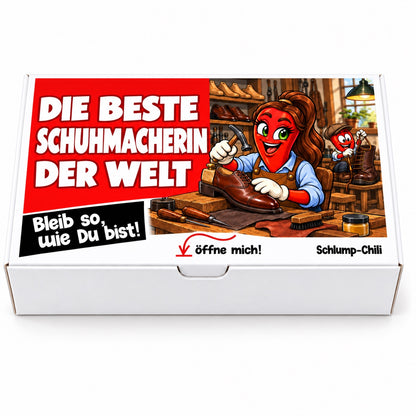 Die beste Schuhmacherin der Welt – Geschenkschachtel frontal